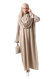 1 x RAW Customer Returns ihvan online Muslim Dresses for Women, One-Piece Long Sleeve Islamic Prayer Dress, Mink, X-Small-XX-Large - RRP €34.34