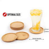 1 x RAW Customer Returns Rainsworth Glass Coasters 10cm, Bamboo Washable Coasters Round Suitable for Glasses, Set of 6 Incl. Box for Drinks, Beer, Glass, Cups, Wooden Table Coasters Decoration Gifts - RRP €14.99