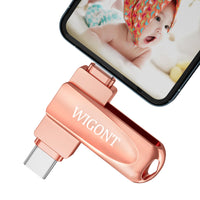 1 x RAW Customer Returns WIGONT USB stick for iPhone 128 GB, memory stick for iPhone Android phones PC. iPhone memory stick, rotatable, waterproof, USB stick, stable and compact metal pen drive for storage. - RRP €21.13