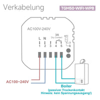 1 x RAW Customer Returns Gas boiler wifi thermostat, Smart weekly programmable thermostat, Control thermostat with Tuya samrt compatible with Google Assistant and Alxe, Digital room thermostat TGM-50WPB - RRP €45.99