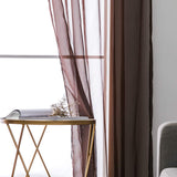 1 x RAW Customer Returns MIULEE Set of 2 Voile Curtains Transparent Curtain Made of Voile Polyester Rod Pocket Transparent Living Room Airy Decorative Curtain for Bedroom Coffee 55 Wx96 L, Rod Pocket - RRP €20.99