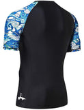 1 x RAW Customer Returns LAFROI Men s Short Sleeve UPF 50 Compression Shirt Rash Guard-CLY02D Fantasy,LG  - RRP €22.99