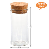 1 x RAW Customer Returns YFZYT 40 Pieces Small Clear Glass Bottles Jars with Cork Small Glass Jars for Perfume, Oil, Spices, Wedding Favors, Jewelry, Message - 25 ml 30mm 60mm  - RRP €22.8