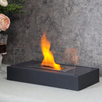 1 x RAW Customer Returns NEWIMAGE Rectangular Table Fire Bowl 35 cm Portable Table Fireplace - Clean Burning Bio Ethanol Fireplace Without Flue for Indoor and Outdoor Patios Parties Events White  - RRP €33.26