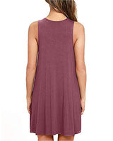 1 x RAW Customer Returns AUSELILY Women s Summer Dress Round Neck Knee-Length Casual Dresses Beach Strappy Dress with Pockets Mauve, XL  - RRP €22.34