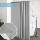 1 x RAW Customer Returns Extra long shower curtain for the bathroom, anti-mold textile bath curtain for the bathtub and shower, curtain made of antibacterial washable fabric with 12 hooks, extra large gray 200x240cm. - RRP €21.48