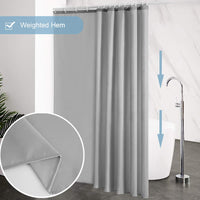 1 x RAW Customer Returns Extra long shower curtain for the bathroom, anti-mold textile bath curtain for the bathtub and shower, curtain made of antibacterial washable fabric with 12 hooks, extra large gray 200x240cm. - RRP €21.89