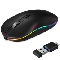 1 x RAW Customer Returns RaceGT Mouse Wireless, LED Ergonomic Mouse Wireless Mouse Computer Mouse Rechargeable 2.4GHz Wireless Mouse USB Type-C Receiver Silent Wireless Mouse for Laptop PC Macbook Notebook - RRP €15.76