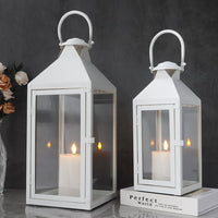 1 x RAW Customer Returns Set of 2 decorative antique white brush lanterns - RRP €64.99