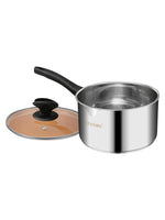 1 x Brand New VENTION stainless steel saucepan induction, small cooking pot with lid 18 cm, 2 litre saucepan with pouring spout - RRP €31.98