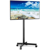 1 x RAW Customer Returns RFIVER TV stand rollable with wheels for 23-55 inch plasma LCD LED televisions, TV stand, mobile TV trolley, height-adjustable, TV stand trolley, holds 40 kg, VESA 400 x 400 mm - RRP €54.99