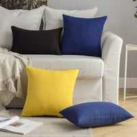 3 x Brand New MIULEE 2 Pieces Cushion Covers Soft Polyester Faux Linen Elegant Imitation with Invisible Zipper Decorative for Sofa Bedroom Living Room 40X40 CM Yellow - RRP €41.97