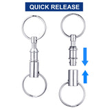 1 x RAW Customer Returns 6 Pieces Key Chains with Quick Release Detachable Pull-Apart Key Rings Double Snap Closure Holder Key Ring for Convenient Accessories - RRP €10.07