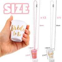 1 x RAW Customer Returns TUIBEIDAMAI shot glasses with chain, JGA cups to hang around, 14 pieces of team bride and bachelorette party cups, shot glass to hang around, for bachelorette party bridal party decoration JGA accessories - RRP €13.99