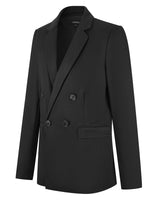 1 x RAW Customer Returns Tapata Women s Double Breasted Blazer Long Sleeve Business Casual Office Work Oversize Jacket with Pockets, Black, X-Large - RRP €36.7