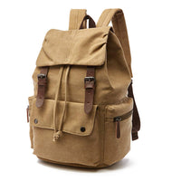 1 x RAW Customer Returns Rufun Vintage Canvas Laptop Backpack Travel Backpacks Large Capacity Bag Unisex Khaki  - RRP €33.99