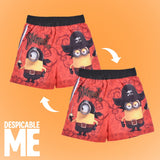 1 x Brand New MINIONS Swimming Shorts for Boys, Swimming Trunks Swimsuit Boxer Shorts, Surf Swimming Shorts for Boys, Despicable Me Design, Size 4 Years - Red - RRP €13.5