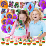 2 x Brand New Babioms Ban Ban Birthday Decoration, Banban, Balloons, Cake Topper, Banner, Cartoon Birthday Decorations, for Kids Birthday Party, 32Pcs - RRP €38.4