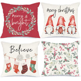 1 x Brand New MIULEE Set of 4 Christmas Cushion Covers Decorative Pillowcase Christmas Decorations Throw Pillows Sofa Cushions Couch Cushions Decorative Pillows Decoration for Living Room Bedroom 45 x 45 cm Red - RRP €19.31