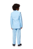 1 x RAW Customer Returns OppoSuits Cool Blue Solid Color Boys Suit - Prom and Wedding Party Outfit - Including Blazer, Pants and Tie - Blue - RRP €55.42