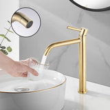 1 x RAW Customer Returns Suguword Gold Bathroom Faucet Wash Basin Faucet Bathroom Faucet High Sink Wash Basin Faucet High Spout Single Lever Mixer for Bathroom Made of Brass - RRP €62.81