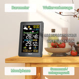 1 x RAW Customer Returns Konsen radio weather station with outdoor sensor, multifunctional radio weather station, DCF radio clock, digital thermometer, hygrometer with weather forecast, black - RRP €39.99