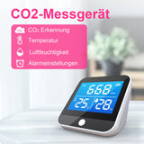 1 x RAW Customer Returns CO2 measuring device, CO2 detector CO2 display with alarm, air quality measuring device, room air measuring device Carbon dioxide detector temperature humidity display USB rechargeable battery - RRP €41.74