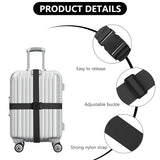 1 x RAW Customer Returns Flintronic Nylon Luggage Straps, 4 Pack Adjustable Travel Luggage Suitcase Belts, Includes 4 Luggage Tags for ID Tags-Black - RRP €9.99