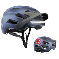 2 x RAW Customer Returns Bicycle Helmet, Mountain Bike Helmets for Men and Women, Front and Back LED Lights Safe Certified MTB Road Bike Helmet with Adjustable Brim - RRP €111.98