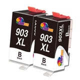 1 x RAW Customer Returns Clorisun 903XL Black Printer Cartridges Compatible for HP 903 XL 903XL Multipack for hp 903 printer cartridges for HP Officejet 6950 Officejet Pro 6960 6970 All-in-One Printer 2 Black, Newest Chip  - RRP €19.36