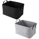 5 x Brand New APACALI 2 pieces felt storage basket, felt basket gray, foldable felt storage box, felt baskets with two soft handles, felt storage basket for clothes, towels, toiletries, books etc. - RRP €79.95