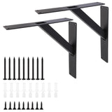 1 x Brand New FWEEK 2 pieces shelf bracket, 240 x 240 mm wall bracket shelf bracket, black decorative shelf brackets, shelf supports, shelf brackets shelf holder for kitchen bathroom - RRP €30.0