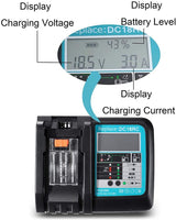 1 x RAW Customer Returns FengWings 18V 5.0Ah BL1850B battery 3A charger DC18RC for Makita LXT BL1830 BL1840 Replace for Makita Radio DMR102 DMR105 DMR108 DUC353Z DUC302Z DLM380Z DLM431Z - RRP €57.47