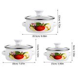 1 x RAW Customer Returns IWOWHERO 3pcs Soup Pot Cooking Pot Enameled Enamel Stew Pot Milk Pot Enamel Pot Cooking Pots With Handle Small Enamel Pot Instant Noodle Pot Enamel Pot Small Hot Pot Decorate - RRP €25.79