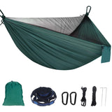 1 x RAW Customer Returns Hammock with Mosquito Net Sendowtek Outdoor Hammock with Tree Straps D-Shaped Carabiner Elastic Rope Loop Ultralight Portable Travel Hammock for Camping Outdoor Garden Army Green  - RRP €24.99