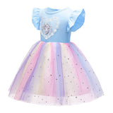 1 x RAW Customer Returns Dresses for Girls Unicorn Printed Tulle Dress Princess Baptism Communion Carnival Party Dress Pink 9-10 Years - RRP €16.13