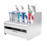 2 x RAW Customer Returns Screwdriver storage rack, plastic maintenance tool organizer, suitable for storing screwdrivers, tweezers, pliers, scissors, 18 holes - RRP €38.3