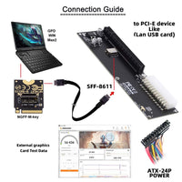 1 x RAW Customer Returns cablecc PCI-E 3.0 M.2 M-Key to Oculink SFF-8611 SFF-8612 Host Adapter for GPD WIN Max2 External Graphics Card SSD - RRP €49.0