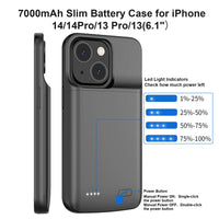 1 x RAW Customer Returns JUBOTY 7000mAh Battery Case for iPhone 14 14Pro 13 13Pro 6.1inch, High Capacity, Fast Charging Portable Charging Case, Extended Battery, Rechargeable Cell Phone Battery Charger Cases - RRP €29.23