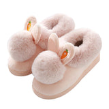 1 x Brand New ANBIWANGLUO Girls Winter Slippers Plush Indoor Home Shoes Children s Cute Rabbit Warm Shoes Pink,24-25 EU Label 26-27 - RRP €51.6