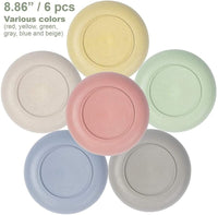 1 x RAW Customer Returns Hobein Plate Set of 6 23cm Dinner Plates Plastic Plates, Modern Healthy Dinner Plates, Cake Plates, Unbreakable Plate for Salad, Dessert, Breakfast Microwave Dishwasher Safe, BPA Free - RRP €19.36