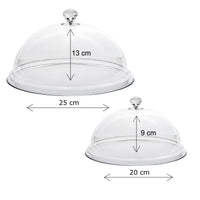 1 x RAW Customer Returns D D SET 2 DOMES, plastic sweet bell, transparent plastic dome, for food, cloche, diameter 20 and 25 cm - RRP €21.41