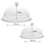 1 x RAW Customer Returns D D SET 2 DOMES, plastic cake bell, transparent plastic dome, for food, cloche, Diameter 20 and 25 cm - RRP €27.76