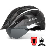 1 x RAW Customer Returns VICTGOAL Bicycle Helmet Men Women MTB Helmet with Removable Magnetic Goggles Visor Breathable with 21 Ventilation Channels Cycling Helmet Adjustable Bicycle Helmets L 57-61cm, Black White  - RRP €50.99