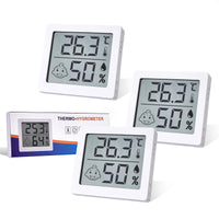 9 x Brand New Flamesio Thermometer Hygrometer Indoor Digital Temperature Humidity Room Thermometer Moisture Meter Hygrometer Mini Humidity Meter for Greenhouse Baby Room Home Office - RRP €99.81