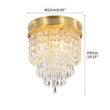 1 x RAW Customer Returns Pluslamp Crystal Chandelier, Crystal Ceiling Light, Mini Copper Chandelier, Flush-Mounted Crystal Ceiling Light Chandelier, Entrance Dining Room Bedroom Brass Light - RRP €65.15