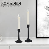 2 x Brand New Romadedi Matte Black Candle Holders - Candle Holders for Tapered Candelabras, Modern Farmhouse Decor for Fireplace, Dining Table, Decorative Centerpiece, Set of 2 - RRP €40.8