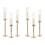 1 x RAW Customer Returns Nuptio Glass Cylinder for Candles Candle Holder Gold 60 55 50cm Large Clear Glass Metal Candlestick Taper Candles Taper Candle Holder Bottomless Cylinder Shade Wedding Party Table Centerpiece Decor - RRP €62.98