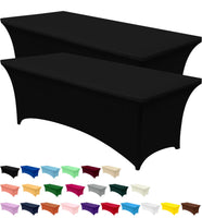 1 x RAW Customer Returns Utopia Kitchen Spandex Tablecloth 2 Pack 8FT, Black Tight, Custom-Fit, Washable and Wrinkle-Free Outdoor Tablecloth for Event, Wedding, Banquet Party 244Lx76Wx76H cm - RRP €26.99