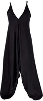 1 x RAW Customer Returns GURU SHOP Jumpsuit, backless summer harem pants, overall, Aladdin pants dress, women, black, cotton, size 38 - RRP €41.14